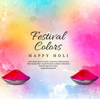 Watercolor imitation multicolored background with "Happy Holi" f