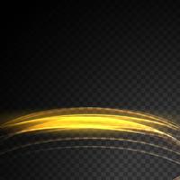 Abstrac glowing transparent golden light effect wave background vector