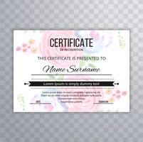 Certificate Premium template awards diploma colorful floral illu vector