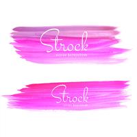 Beautiful hand drawn pink watercolor strock set design vector