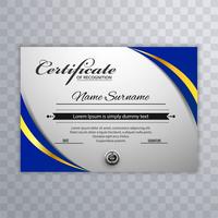 Certificate template awards diploma background with wave vector