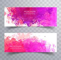 Abstract colorful watercolor header design vector