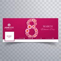 Happy Women's Day celebration facebook cover illustration vector