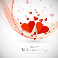 Happy valentine's day hearts decorative background with wave vector