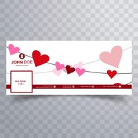 Abstract valentine's day facebook cover design illustration vector