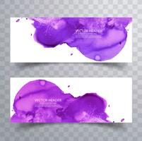 abstract paint brush colorful watercolor splash header set backg vector