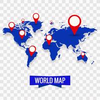 Modern world map background vector