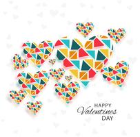 Modern valentine's day colorful hearts background vector