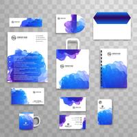 Abstract colorful watercolor business stationery set vector