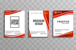 Abstract wave business brochure set design