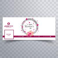 Women's day facebook cover with floral design vector
