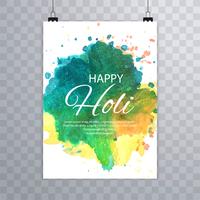 Hermosa textura folleto colorido celebración indio holi tarjeta vector