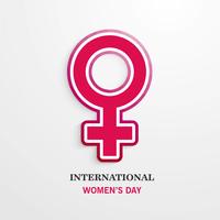 International women's day poster. Woman sign. Origami design vector