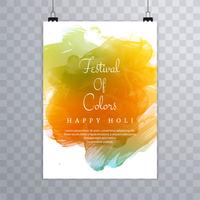 Happy holi festival holi folleto diseño vector