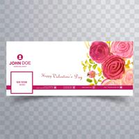 Abstract valentine's day facebook cover design illustration vector