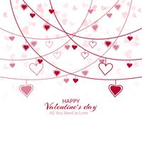 Beautiful heart valentine's day card design vector