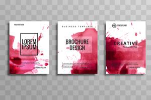 Abstract vector brochure watercolor set template. Flyer layout d