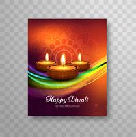 Diseño moderno colorido hermoso moderno del folleto de Diwali; vector