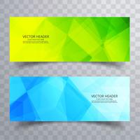 Abstract polygon colorful banners set design vector