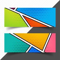 Diseño colorido conjunto abstracto encabezado vacío vector