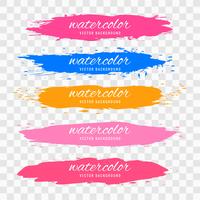 Hand draw colorful watercolor strokes set design vector