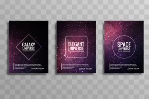 Abstract colorful galaxy stylie business brochure set vector