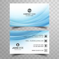 Abstract blue wavy business card design vector