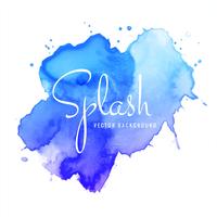 abstract hand drawn blue watercolor splash background vector