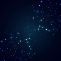 Abstract glittering stars on blue background vector