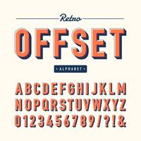 Retro Offset Alphabet Vector Set