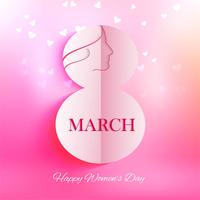 International women's day poster. 8 number origami design vector