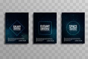 Conjunto de folletos de negocios coloridos estilizados galaxia abstracto vector
