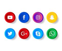 Conjunto de iconos de redes sociales vector