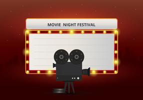 Movie Night Party Poster or Web Template vector
