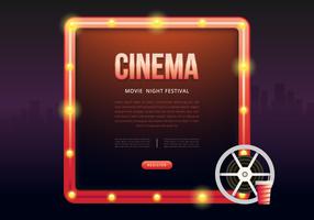 Movie Night Party Poster or Web Template vector