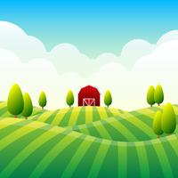 Rural Panoramic Landscape With A Beautiful View Of Distant Fields Illustration vector