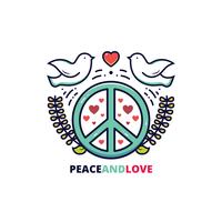 Vector de paz y amor