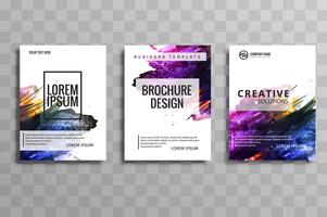 Abstract watercolor business brochure set of cards vector 