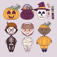 Vector Cute and Colorful Halloween Elements