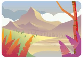 Mountain Landscape View Vector