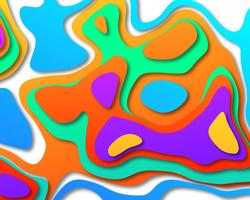 Multicolor paper layers 3D papercut with gradient background vector