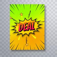 Pop art colorful comic book deal template brochure vector illust