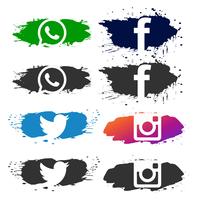 Abstract social media icon set vector