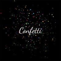 Abstract colorful confetti on a black background illustration vector