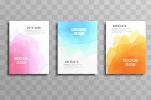 Abstract colorful soft watercolor business brochure template des vector