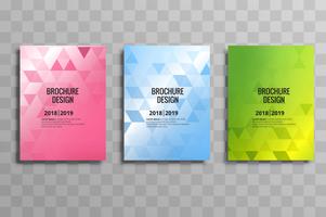 Abstract colorful polygon business brochure template set design vector