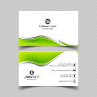 Elegant green wavy business card illustration vector