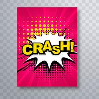 Beautiful comic crash text brochure template design vector