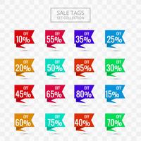 Sale tags set collection colorful design vector