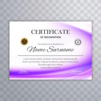 Abstract wavy certificate template design vector